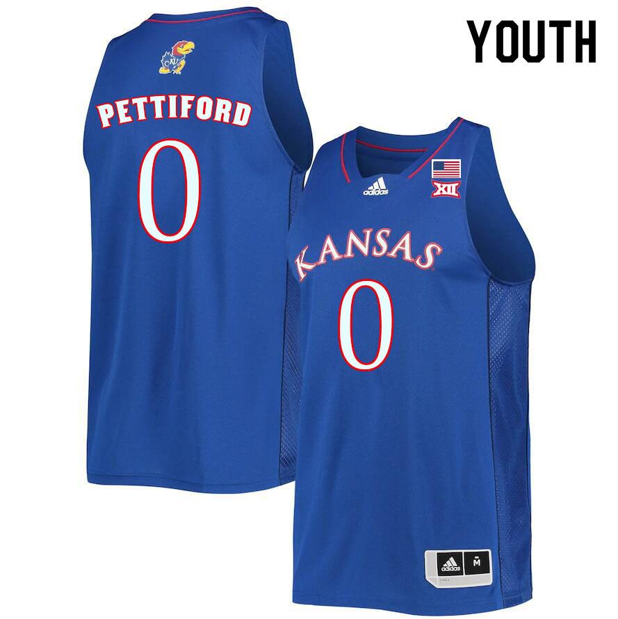 Youth #0 Bobby Pettiford Kansas Jayhawks College Basketball Jerseys Sale-Royal